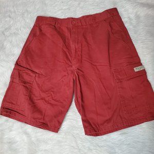Wrangler Men's Red Cotton Twill Cargo Shorts, 36w